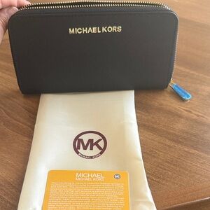 Michael Kors Black Zip-Around Wallet